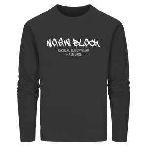 N.O.S.W. BLOCK Sweater "N.O.S.W. BLOCK CASUAL BLOCKWEAR HAMBURG" Männer Organic Kapuzenpullover black