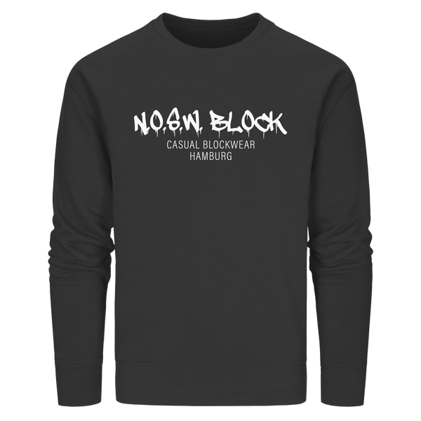 N.O.S.W. BLOCK Sweater "N.O.S.W. BLOCK CASUAL BLOCKWEAR HAMBURG" Männer Organic Kapuzenpullover black