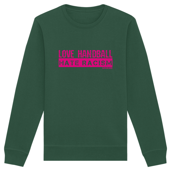 "LOVE HANDBALL HATE RACISM" magenta - Organic Basic Unisex Sweatshirt