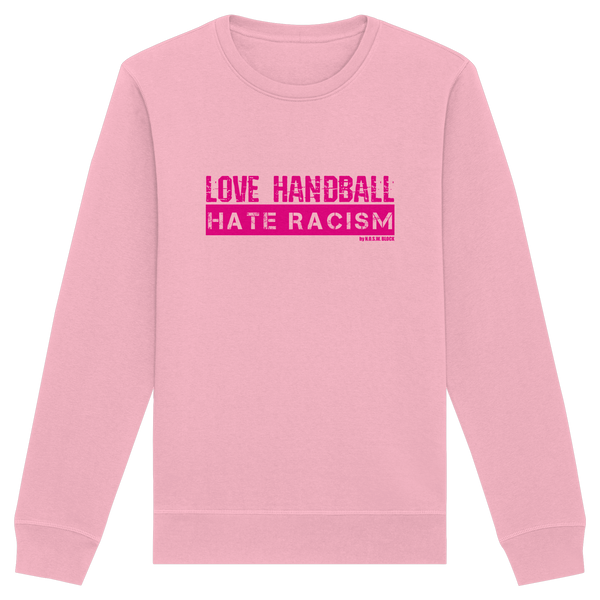 "LOVE HANDBALL HATE RACISM" magenta - Organic Basic Unisex Sweatshirt