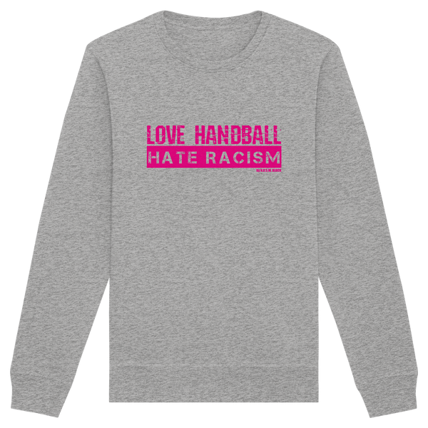 "LOVE HANDBALL HATE RACISM" magenta - Organic Basic Unisex Sweatshirt