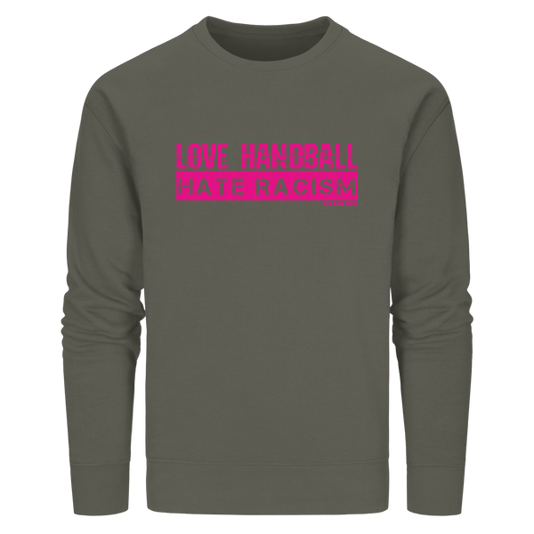 "LOVE HANDBALL HATE RACISM" magenta - Organic Basic Unisex Sweatshirt