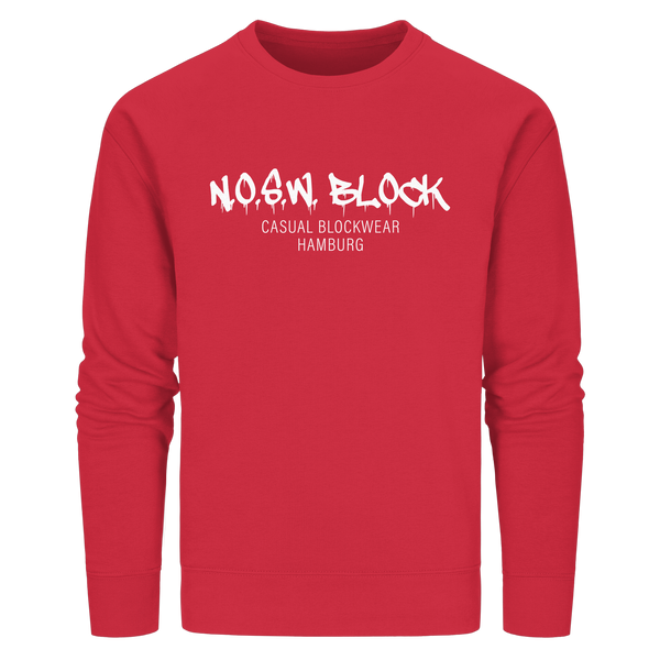 N.O.S.W. BLOCK Sweater "N.O.S.W. BLOCK CASUAL BLOCKWEAR HAMBURG" Männer Organic Kapuzenpullover red