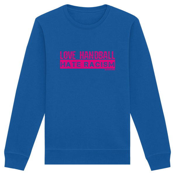 "LOVE HANDBALL HATE RACISM" magenta - Organic Basic Unisex Sweatshirt