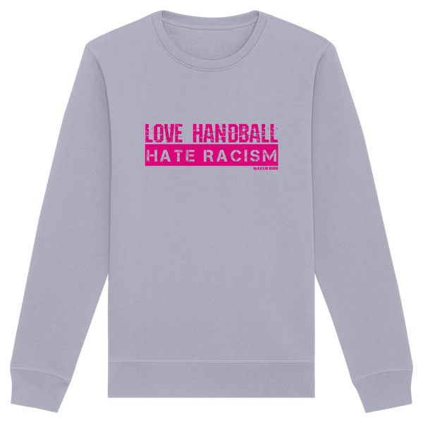 "LOVE HANDBALL HATE RACISM" magenta - Organic Basic Unisex Sweatshirt