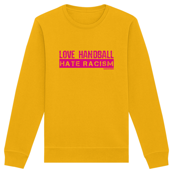 "LOVE HANDBALL HATE RACISM" magenta - Organic Basic Unisex Sweatshirt