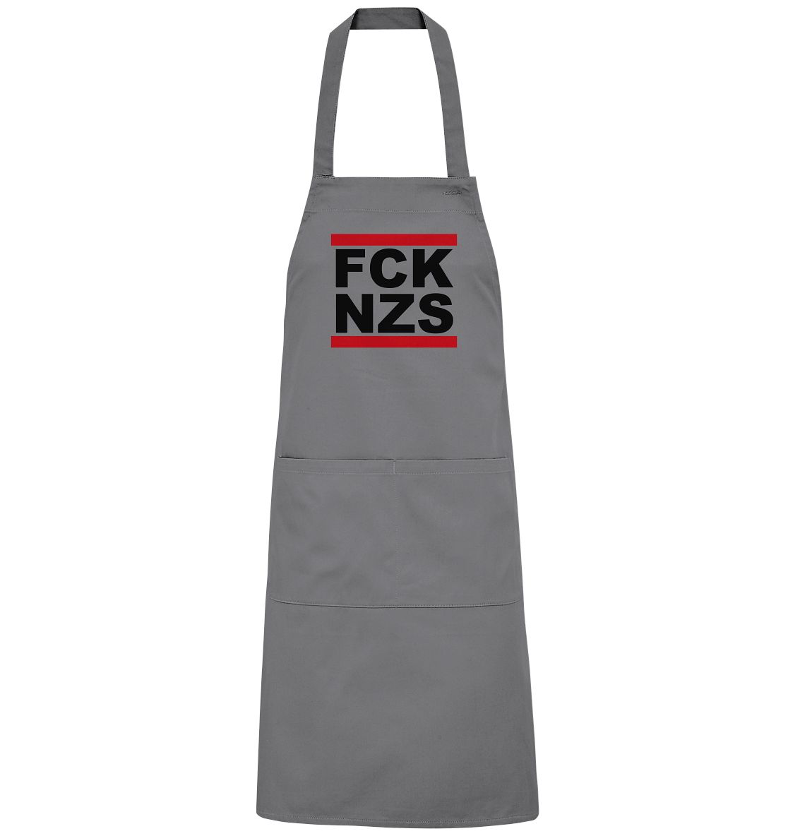 N.O.S.W. BLOCK Homestuff Schürze "FCK NZS" Organic Grillschürze dark grey