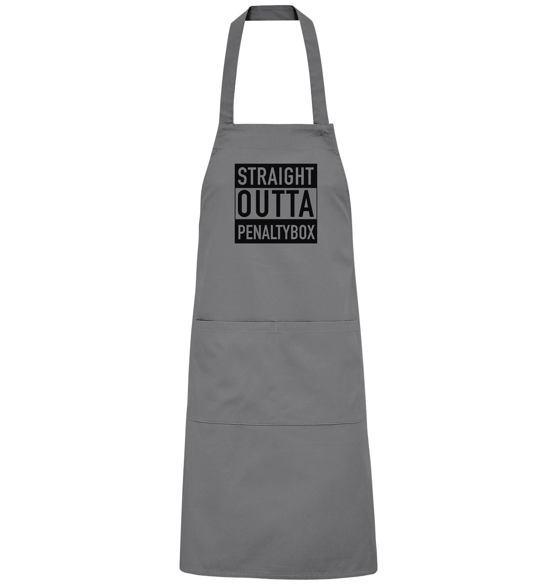 N.O.S.W. BLOCK Homestuff Schürze "STRAIGHT OUTTA PENALTYBOX" Organic Grillschürze dark grey