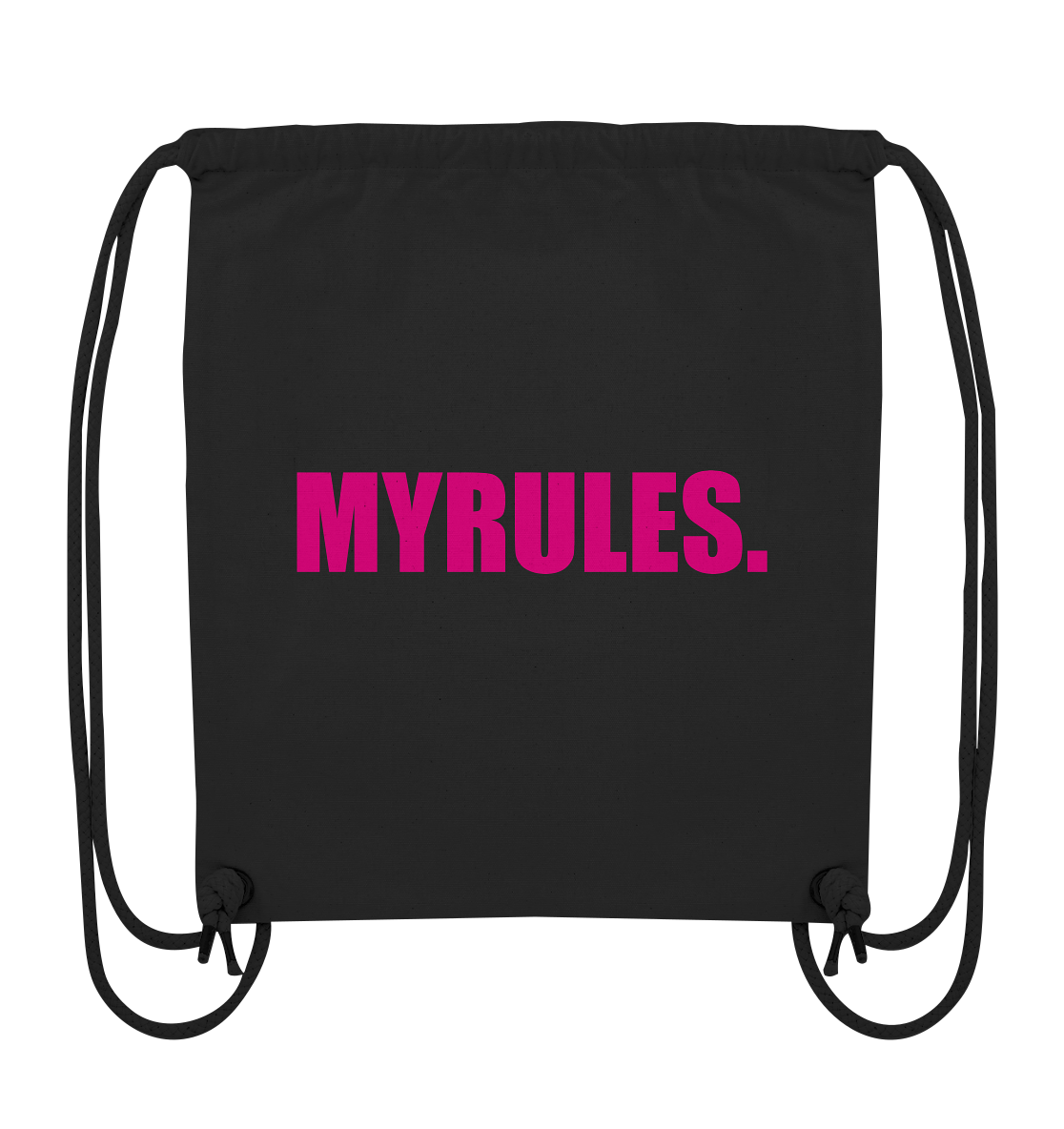 N.O.S.W. BLOCK Shirt "MYRULES." Girls Organic T-Shirt (100% Bio-Baumwolle) - Organic Gym-Bag