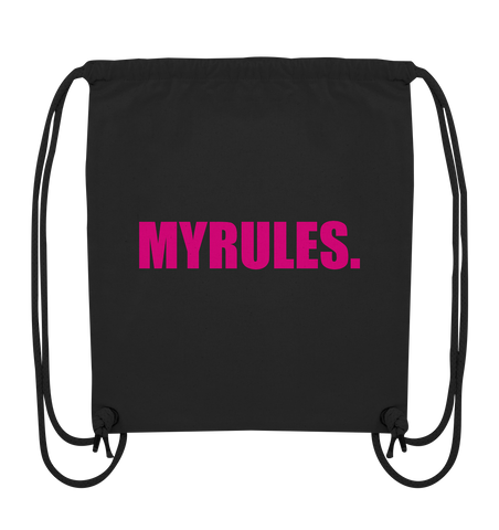 N.O.S.W. BLOCK Shirt "MYRULES." Girls Organic T-Shirt (100% Bio-Baumwolle) - Organic Gym-Bag