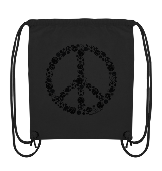 N.O.S.W. BLOCK Gym Bag  "SPORTS FOR PEACE" Organic Turnbeutel schwarz