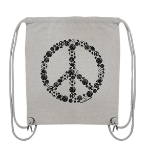 N.O.S.W. BLOCK Gym Bag  "SPORTS FOR PEACE" Organic Turnbeutel heather grau