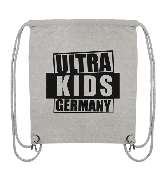 N.O.S.W. BLOCK Fanblock Gym Bag "ULTRA KIDS GERMANY" Organic Turnbeutel heather grey