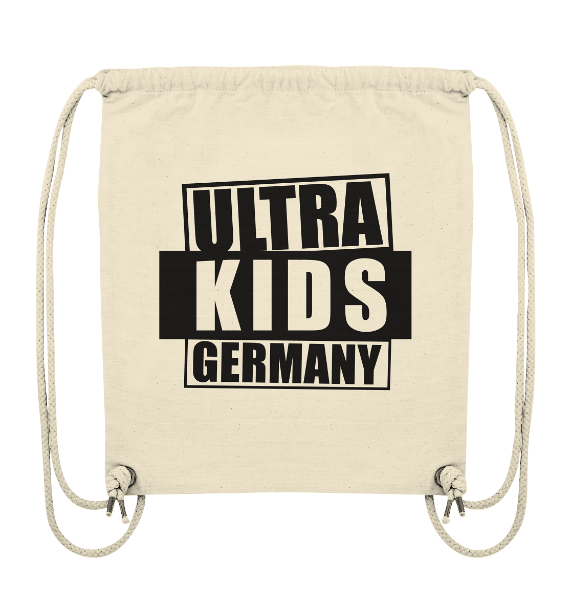 N.O.S.W. BLOCK Fanblock Gym Bag "ULTRA KIDS GERMANY" Organic Turnbeutel natural raw