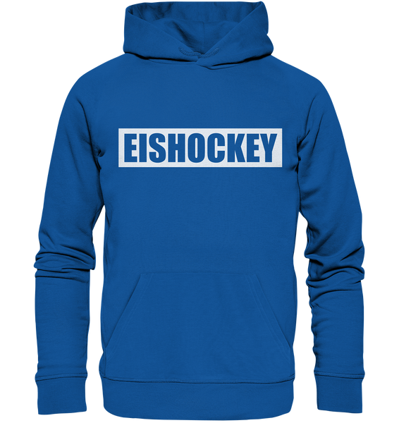 N.O.S.W. BLOCK Teamsport Hoodie "EISHOCKEY" Organic Kapuzenpullover blau