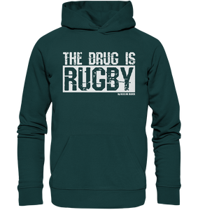 Hoodie "THE DRUG IS RUGBY" - Organic Hoodie