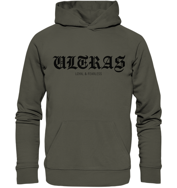 RIOT//GROUNDS Hoodie "ULTRAS LOYAL & FEARLESS" Männer Organic Kapuzenpullover khaki