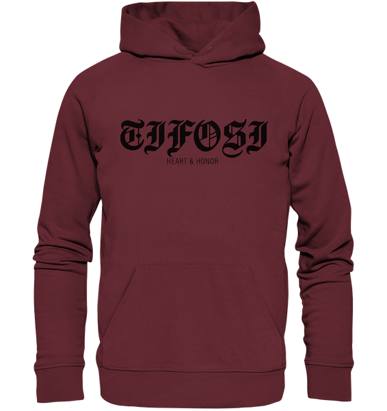 RIOT//GROUNDS Hoodie "TIFOSI HEART & HONOR" Männer Organic Kapuzenpullover burgundy