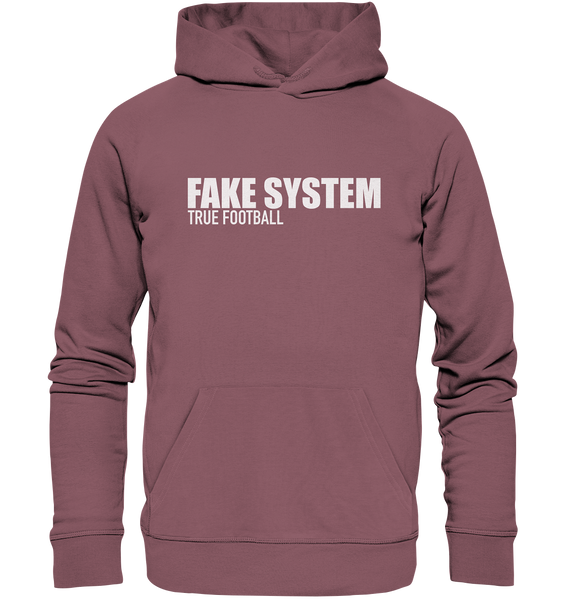 BLOCK.FC Hoodie "FAKE SYSTEM TRUE FOOTBALL" Männer Organic Kapuzenpullover caffa coffe