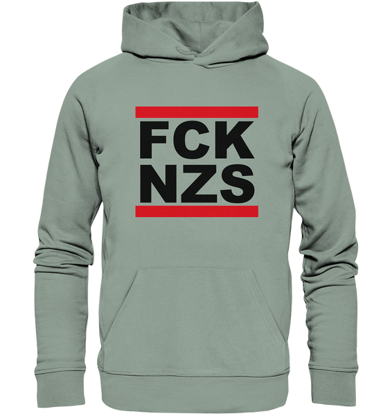 N.O.S.W. BLOCK Gegen Rechts Hoodie "FCK NZS" Organic Kapuzenpullover aloe