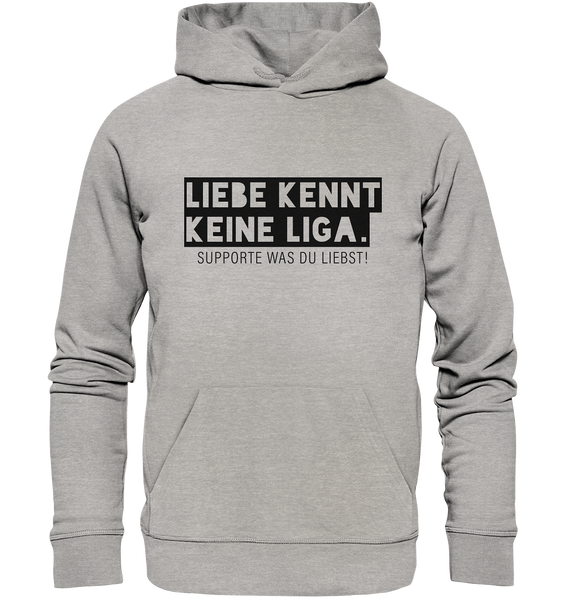 N.O.S.W.BLOCK Fanblock Hoodie "LIEBE KENNT KEINE LIGA." Männer Organic Kapuzenpullover heather grau