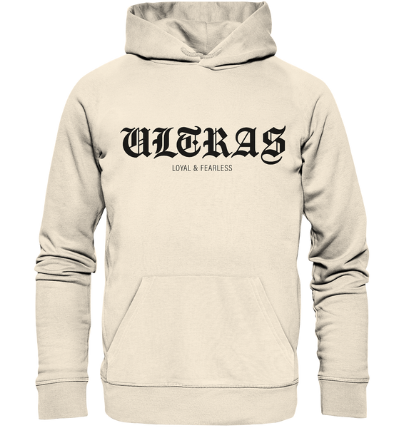 RIOT//GROUNDS Hoodie "ULTRAS LOYAL & FEARLESS" Männer Organic Kapuzenpullover natural raw