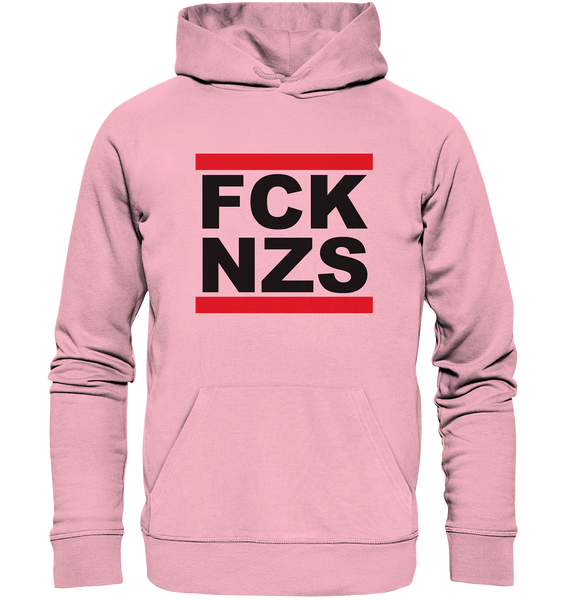 N.O.S.W. BLOCK Gegen Rechts Hoodie "FCK NZS" Organic Kapuzenpullover Baumwoll Rosa