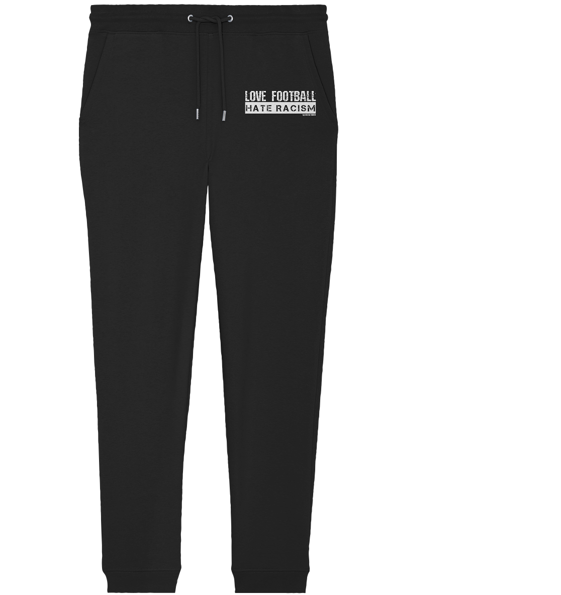 N.O.S.W. BLOCK Gegen Rechts Jogginghose "LOVE FOOTBALL HATE RACISM" Organic Jogger Pants black