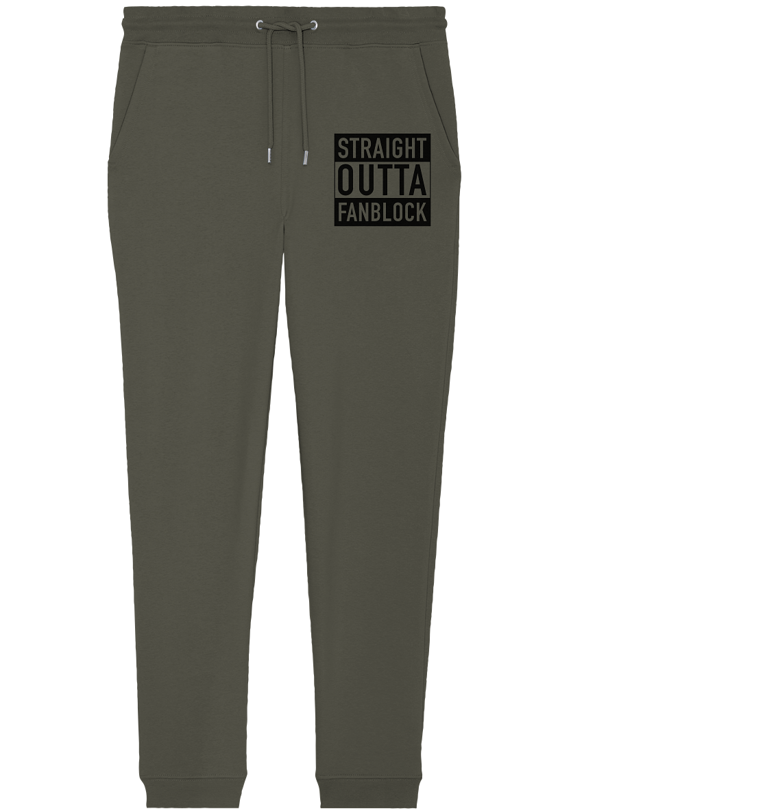 N.O.S.W. BLOCK Fanblock Jogginghose "STRAIGHT OUTTA FANBLOCK" Organic Jogger Pants khaki