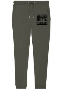 N.O.S.W. BLOCK Fanblock Jogginghose "STRAIGHT OUTTA FANBLOCK" Organic Jogger Pants khaki
