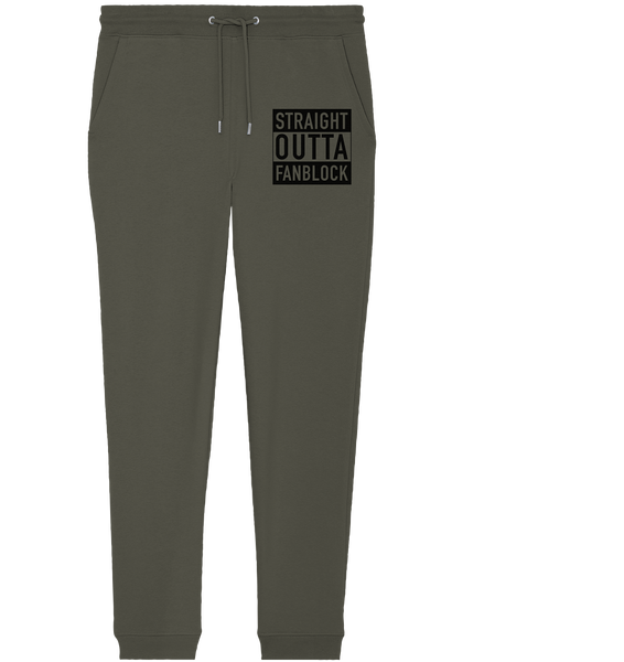 N.O.S.W. BLOCK Fanblock Jogginghose "STRAIGHT OUTTA FANBLOCK" Organic Jogger Pants khaki