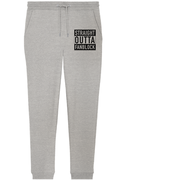 N.O.S.W. BLOCK Fanblock Jogginghose "STRAIGHT OUTTA FANBLOCK" Organic Jogger Pants heather grey