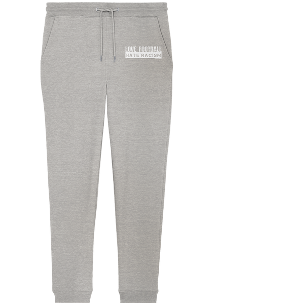 N.O.S.W. BLOCK Gegen Rechts Jogginghose "LOVE FOOTBALL HATE RACISM" Organic Jogger Pants heather grey