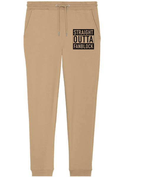N.O.S.W. BLOCK Fanblock Jogginghose "STRAIGHT OUTTA FANBLOCK" Organic Jogger Pants latte
