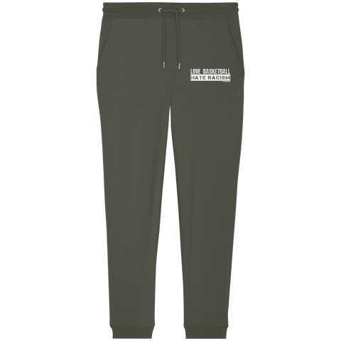 N.O.S.W. BLOCK Gegen Rechts Jogginghose "LOVE BASKETBALL HATE RACISM" Organic Jogger Pants khaki