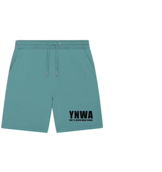Fanblock Shorts "YNWA" Organic Jogger Shorts teal monstera