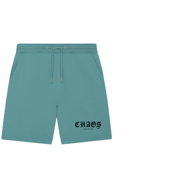 RIOT//GROUNDS Shorts "CHAOS RIOT & RHYTHM" Organic Jogger Shorts teal monstera