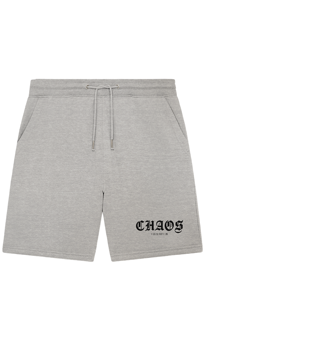 RIOT//GROUNDS Shorts "CHAOS RIOT & RHYTHM" Organic Jogger Shorts heather grey