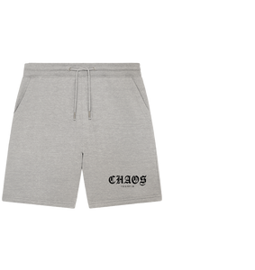RIOT//GROUNDS Shorts "CHAOS RIOT & RHYTHM" Organic Jogger Shorts heather grey