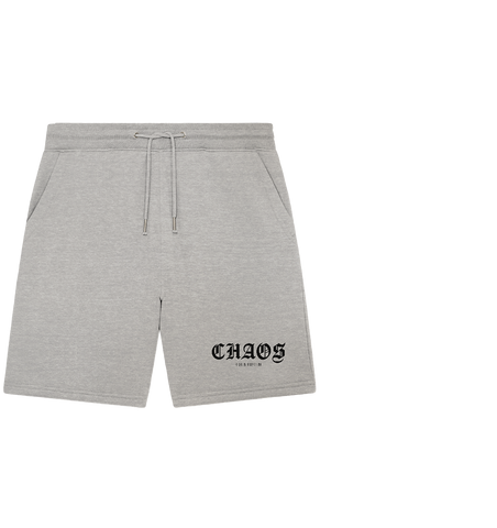 RIOT//GROUNDS Shorts "CHAOS RIOT & RHYTHM" Organic Jogger Shorts heather grey