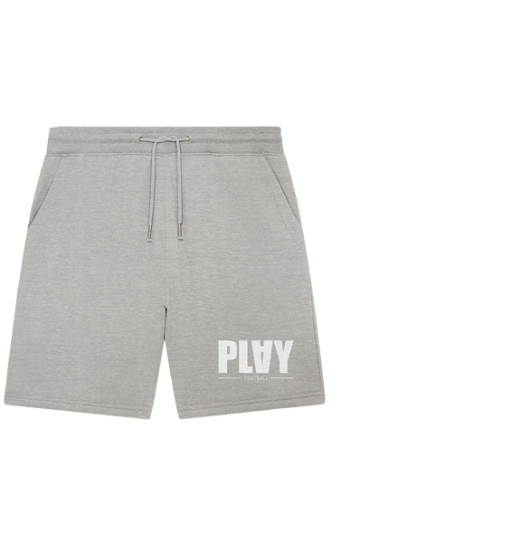 N.O.S.W. BLOCK Fanblock Shorts "PLAY FOOTBALL" Organic Jogger Shorts heather grey
