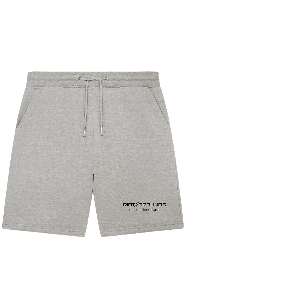 RIOT//GROUNDS Shorts "RIOT//GROUNDS curve. culture. chaos." Organic Jogger Shorts heather grey