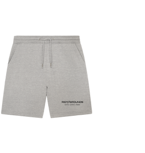 RIOT//GROUNDS Shorts "RIOT//GROUNDS curve. culture. chaos." Organic Jogger Shorts heather grey
