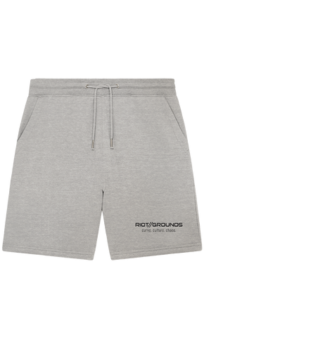 RIOT//GROUNDS Shorts "RIOT//GROUNDS curve. culture. chaos." Organic Jogger Shorts heather grey