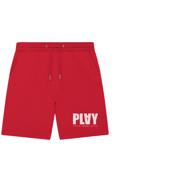 N.O.S.W. BLOCK Fanblock Shorts "PLAY FOOTBALL" Organic Jogger Shorts red