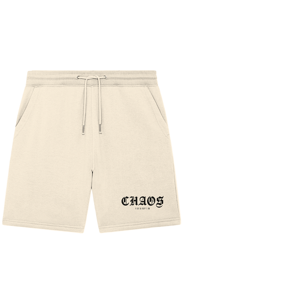 RIOT//GROUNDS Shorts "CHAOS RIOT & RHYTHM" Organic Jogger Shorts natural raw