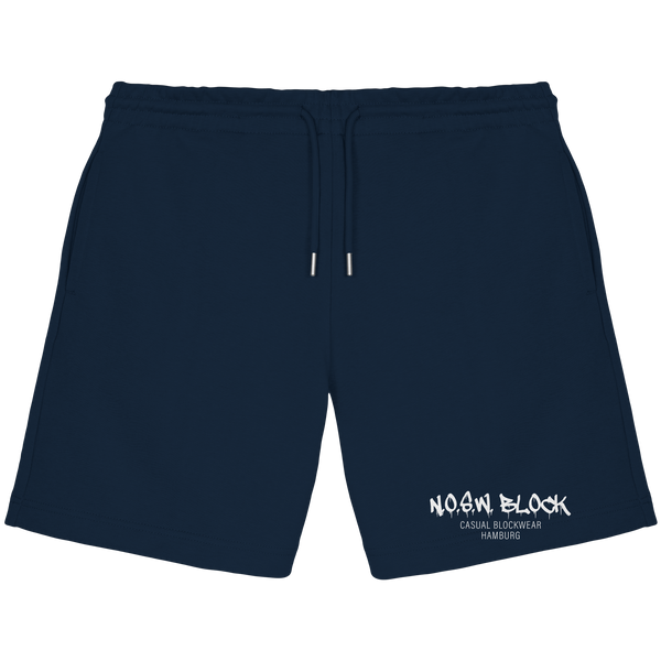 N.O.S.W. BLOCK Shorts "N.O.S.W. BLOCK CASUAL BLOCKWEAR HAMBURG" Organic Jogger Shorts french navy