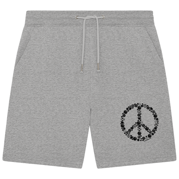 N.O.S.W. BLOCK Shorts "SPORTS FOR PEACE" Organic Jogger Shorts heather grey