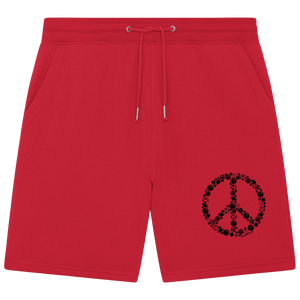 N.O.S.W. BLOCK Shorts "SPORTS FOR PEACE" Organic Jogger Shorts red