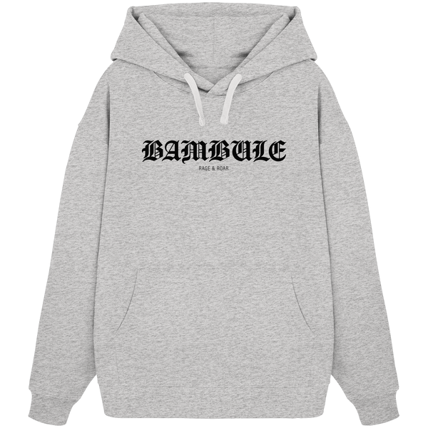 RIOT//GROUNDS "BAMBULE RAGE & ROAR" Girls Organic Oversize Kapuzenpullover cool heather grey